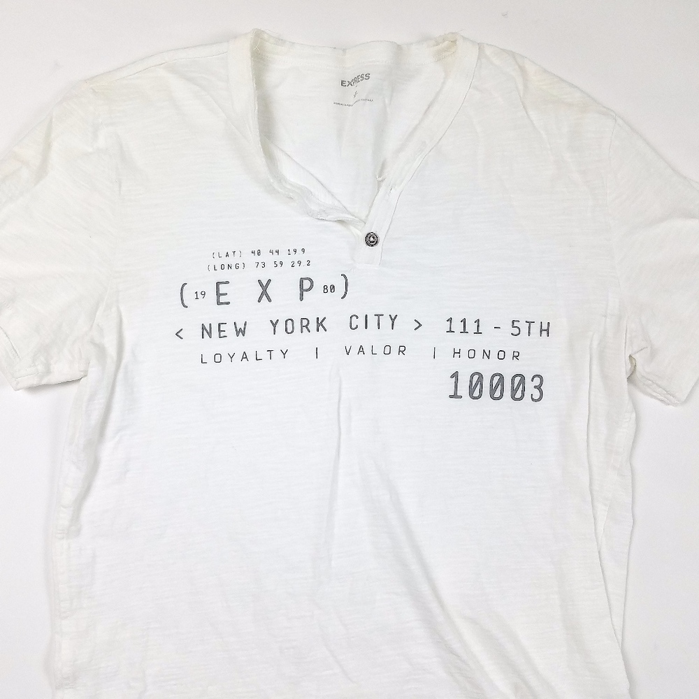 Express Men's Button Short Sleeve Shirt Size M